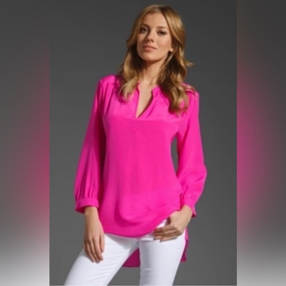 Amanda Uprichard Tops - Amanda Uprichard 100% Silk Fuchsia Blouse